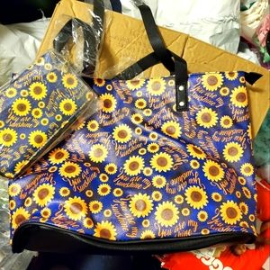 Sunflower Tote with Matching Wallet
